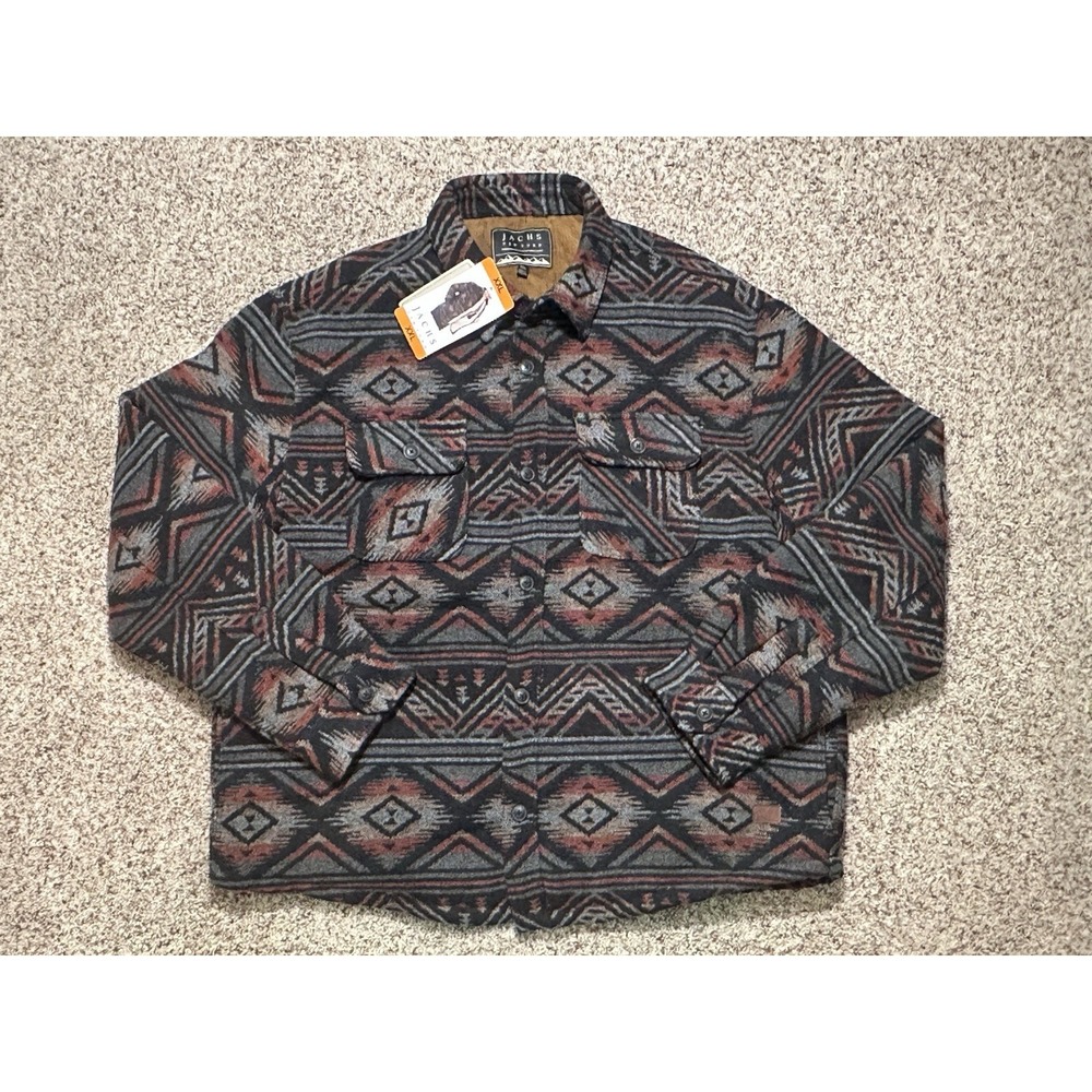 Jachs New York NWT Sherpa Lined Wool Blend Aztec Button Up Jacket XXL